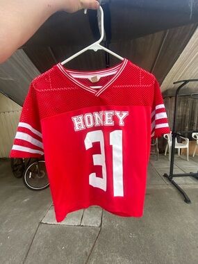 Red Cropped Jersey with mesh